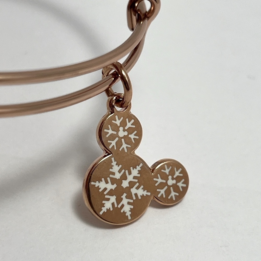 Alex and Ani Disney “Mickey Snowflake” Expandable Charm Bracelet. Rose G… - Picture 5 of 7